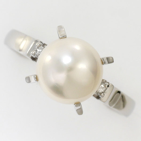 Platinum Pearl Diamond Ring