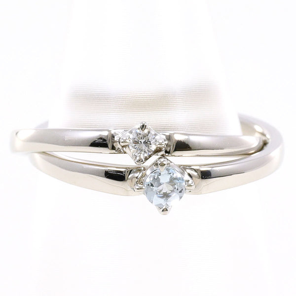 4℃ PT950 Platinum Aquamarine Diamond Ring