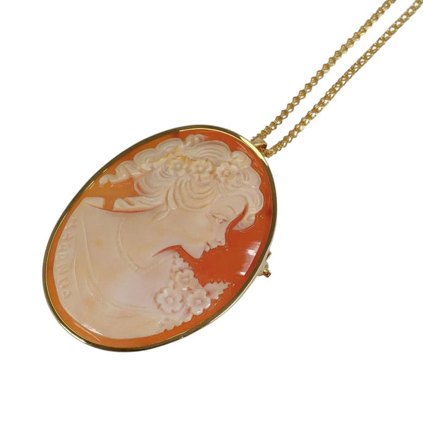 Au750 Shell Cameo Necklace