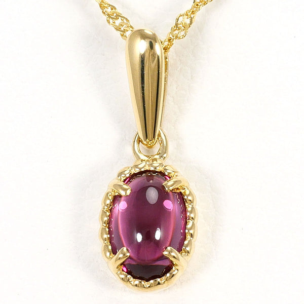 Au750 Yellow Gold Pink Tourmaline Necklace