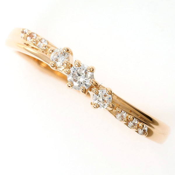 canal 4℃ 10K Pink Gold Diamond Blue Diamond Ring