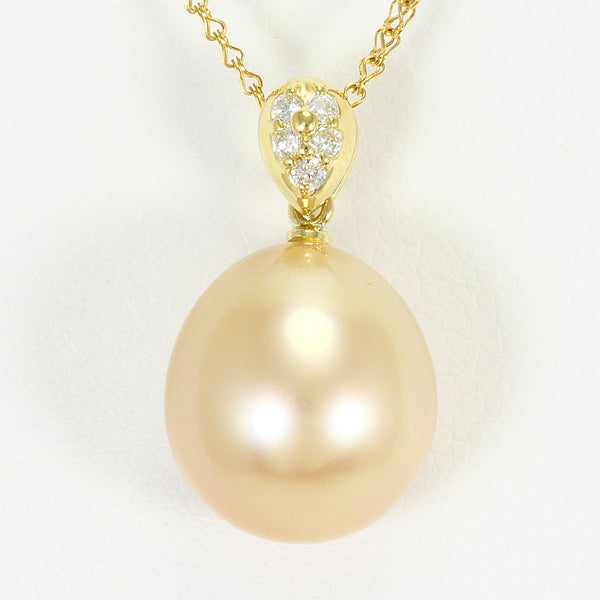 Au750 Yellow Gold Pearl Diamond Necklace