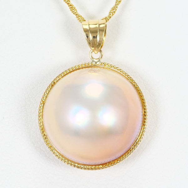 Au750 Yellow Gold Mabe Pearl Necklace