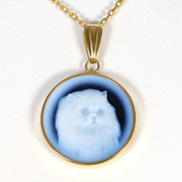 Au750 Stone Cameo Necklace