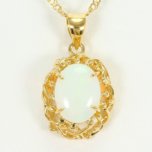 Au750 Yellow Gold Necklace Opal
