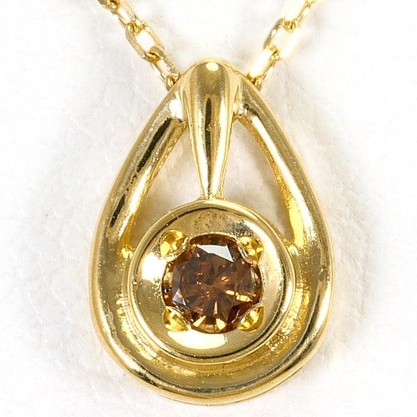 Au750 Yellow Gold Brown Diamond Necklace