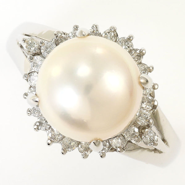 Platinum Pearl Diamond Ring