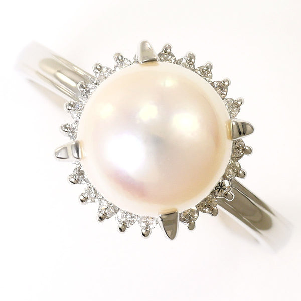 Platinum Pearl Diamond Ring