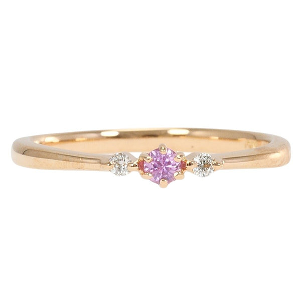 canal4℃ K10 Pink Gold Pink Sapphire Diamond Ring