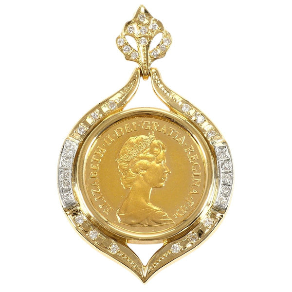 Au916 Au900 Au750 Coin Pendant