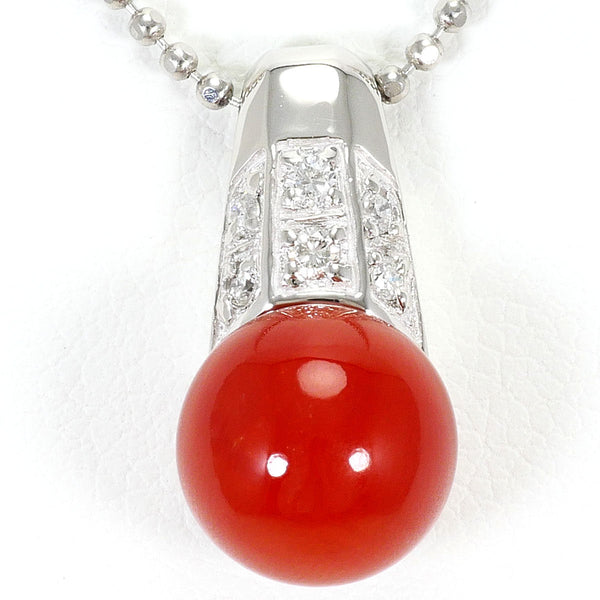 Platinum Coral Diamond Necklace