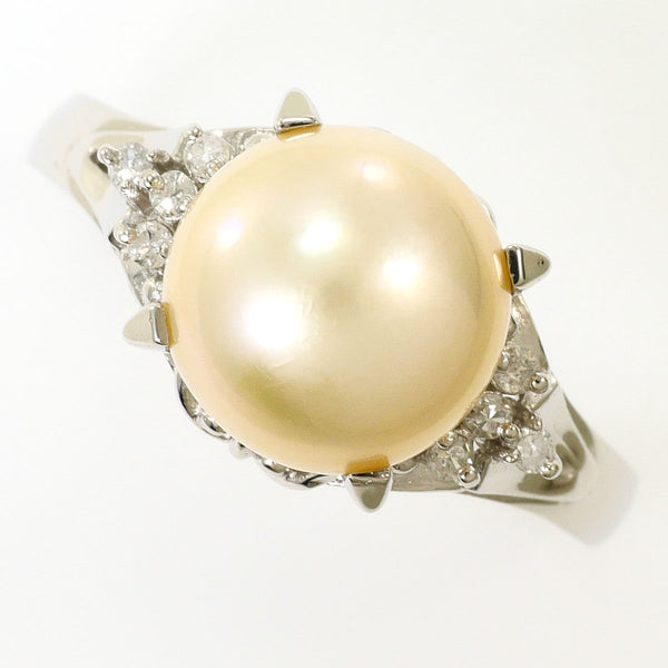 Platinum Pearl Diamond Ring