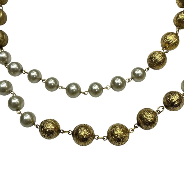Chanel Double Strand Pearl Necklace