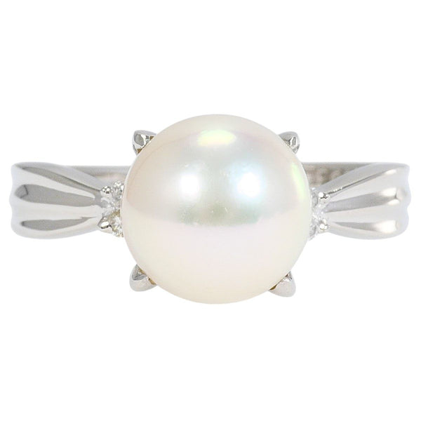 PT900 Platinum Pearl Diamond Ring