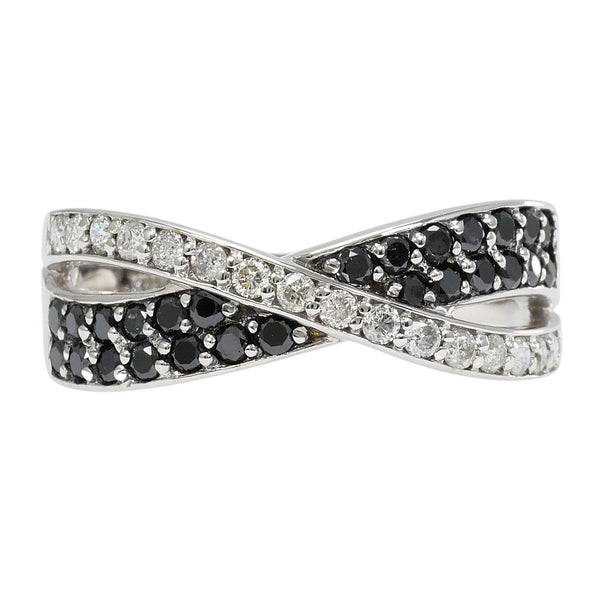 Au585 White Gold Black Diamond Diamond Ring