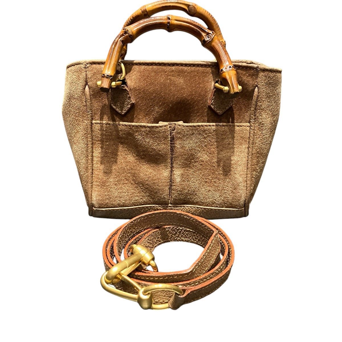 Gucci Bamboo Suede Leather 2way Mini Shoulder Bag