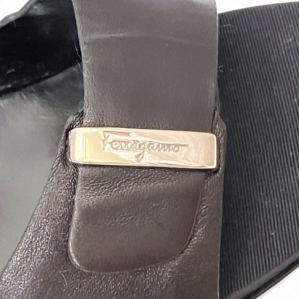 Salvatore Ferragamo Logo Black Sandals