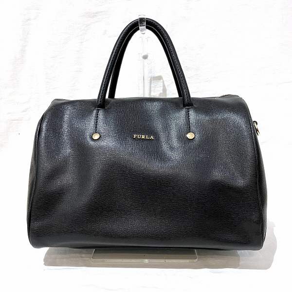 Furla Leather Mini Boston Handbag in Good Condition