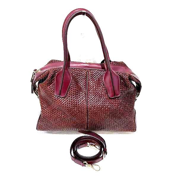 Tod's 2WAY Bordeaux Leather Handbag Shoulder Bag in Good Condition