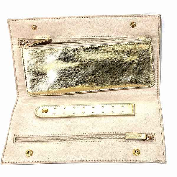 Michael Kors Gold Leather Accessory Pouch Clutch