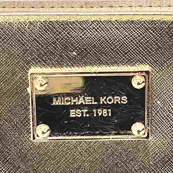 Michael Kors Gold Leather Accessory Pouch Clutch