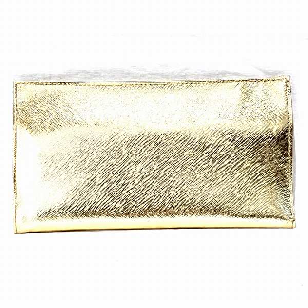 Michael Kors Gold Leather Accessory Pouch Clutch