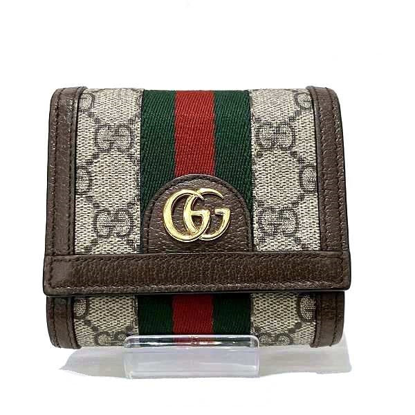 Gucci GG Supreme Sherry Line Trifold Wallet 598662 in Great Condition