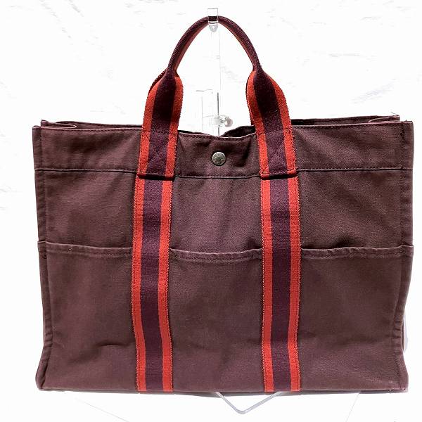 Hermes Herbag MM Canvas Tote Bag in Fair Condition