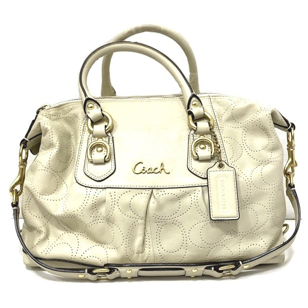 Coach Leather 2WAY Handbag F17130