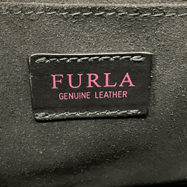 Furla Black Leather 2WAY Handbag in Good Condition