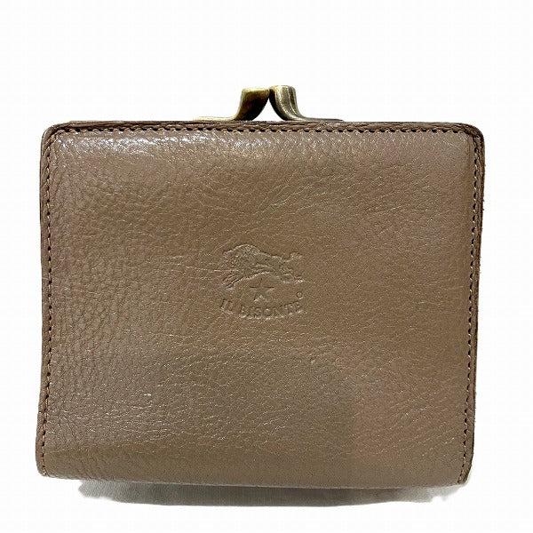 IL BISONTE Leather Bifold Wallet for Women in Good Condition