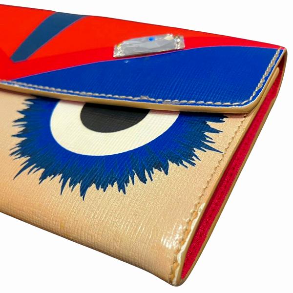 Fendi Leather Bugs Monster Long Wallet 8M0340 in Good Condition