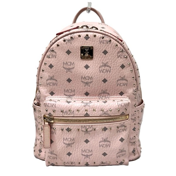 MCM Stark Studs Leather Backpack Powder Pink in Good Condition