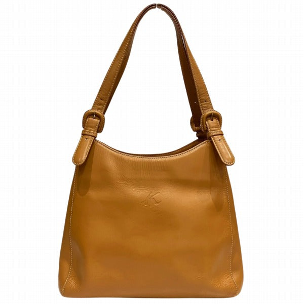 Kitamura Leather Logo Shoulder Tote Bag