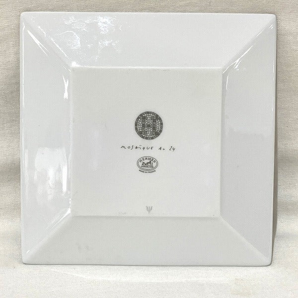 Hermes Mosaic 24 Platinum Porcelain Plate