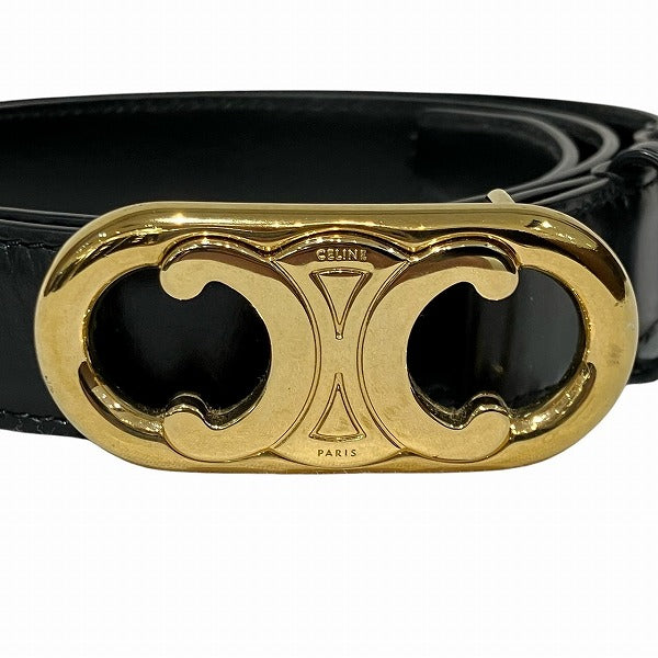 Celine Triomphe Leather Belt Black