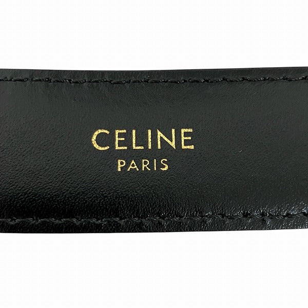 Celine Triomphe Leather Belt Black