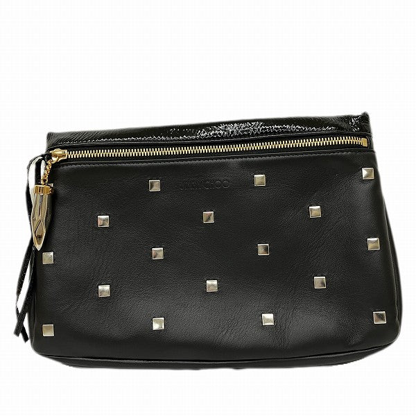 Jimmy Choo Leather Square Studs Clutch Bag in Good Condition