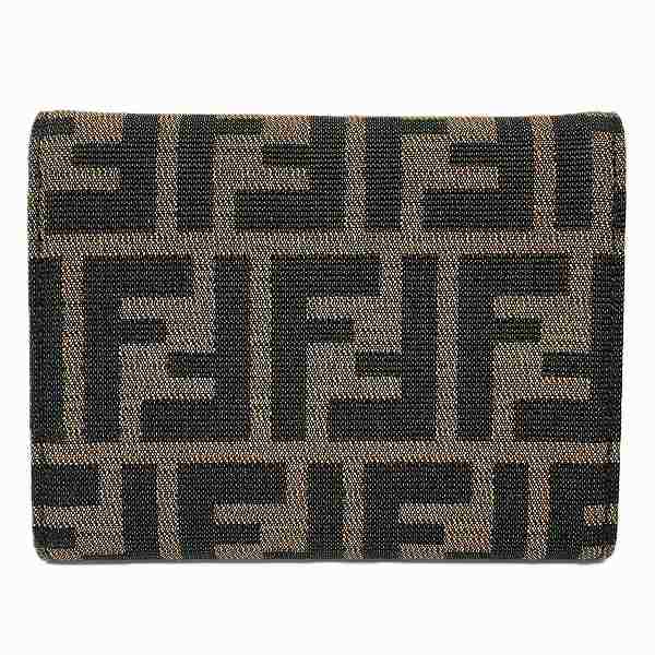 Fendi Zucca Bifold Wallet Canvas Leather