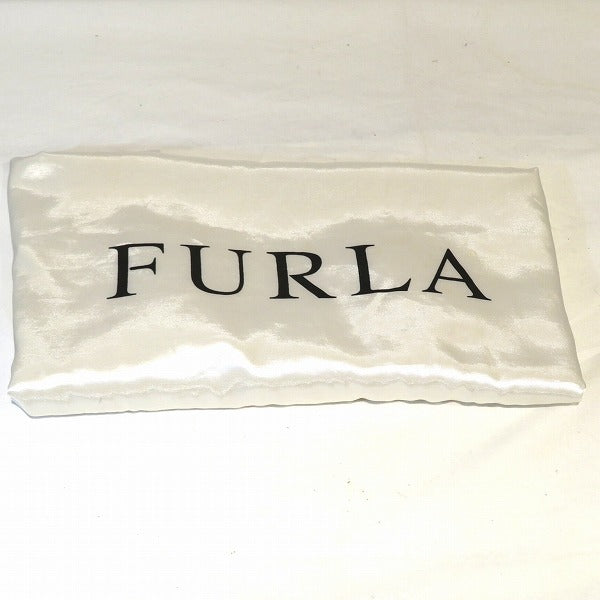 Furla Croc-Embossed Leather Camel Handbag in Good Condition