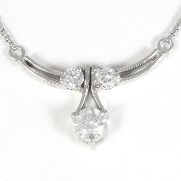 PT900 Platinum PT850 Necklace with 0.85ct Diamond in Excellent Condition