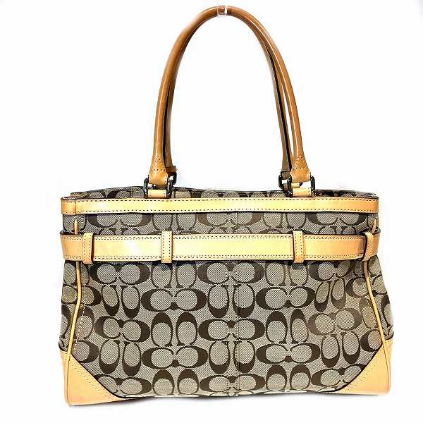 Coach Canvas Leather Signature Handbag F08K07 in Great Condition