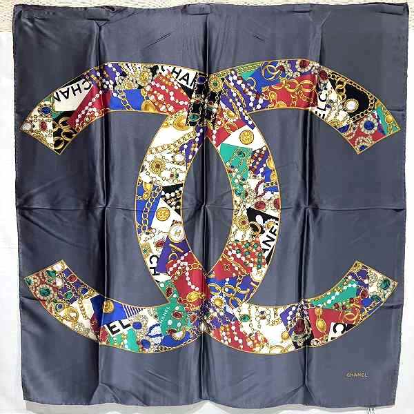 Chanel Silk Scarf with Jewelry Pattern in Good Condition