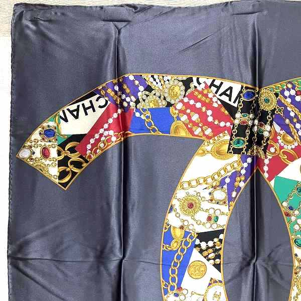 Chanel Silk Scarf with Jewelry Pattern in Good Condition