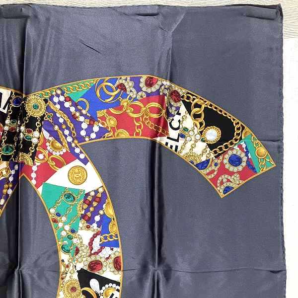 Chanel Silk Scarf with Jewelry Pattern in Good Condition