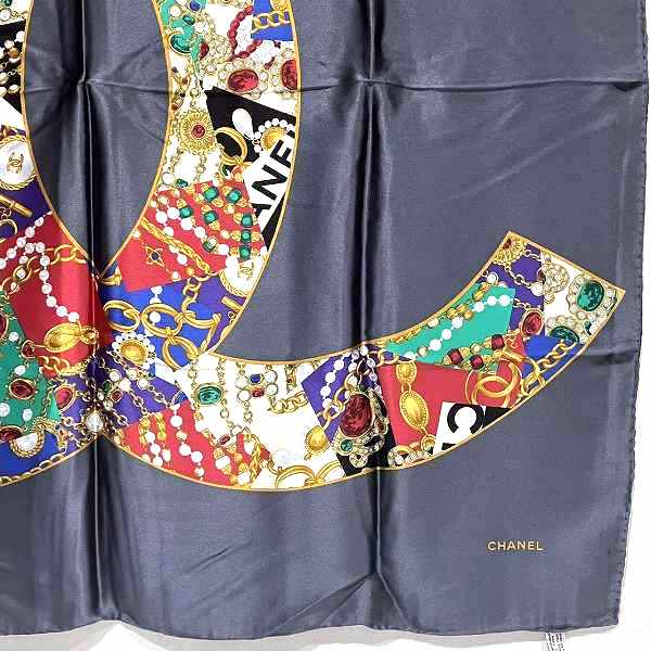 Chanel Silk Scarf with Jewelry Pattern in Good Condition