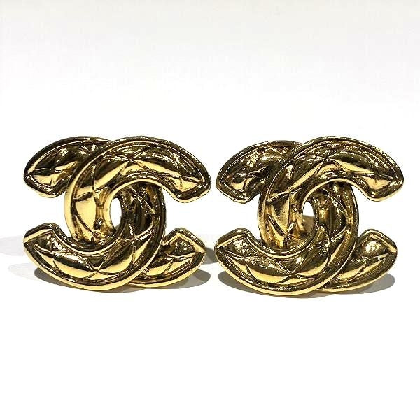 Chanel Coco Mark Matelasse Earrings in Good Condition