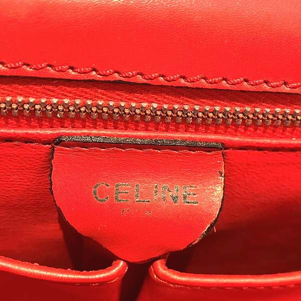 Celine F09 Red Leather Shoulder Bag