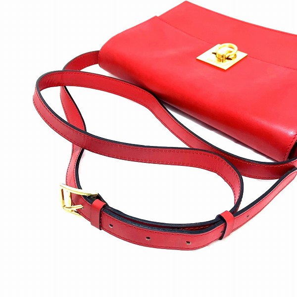 Celine F09 Red Leather Shoulder Bag