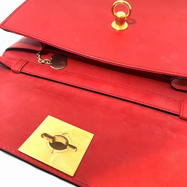 Celine F09 Red Leather Shoulder Bag